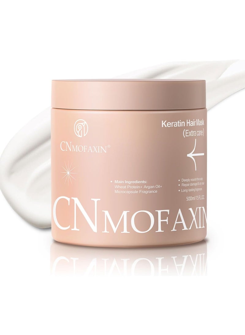 CNMOFAXIN Keratin Hair Mask  Deep Conditioner (500ml), Hydrating  Deep Conditioning Repair with Wheat Protein  Argan Oil for Dry, Damaged, or Color-Treated Hair, Anti-Frizz Hair Treatment - Image 1