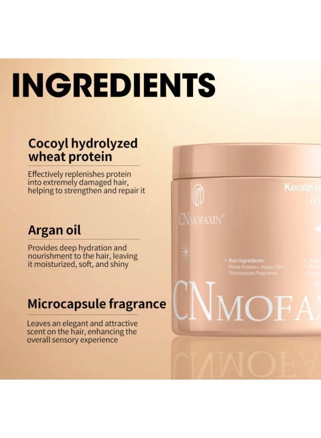 CNMOFAXIN Keratin Hair Mask  Deep Conditioner (500ml), Hydrating  Deep Conditioning Repair with Wheat Protein  Argan Oil for Dry, Damaged, or Color-Treated Hair, Anti-Frizz Hair Treatment - Image 4