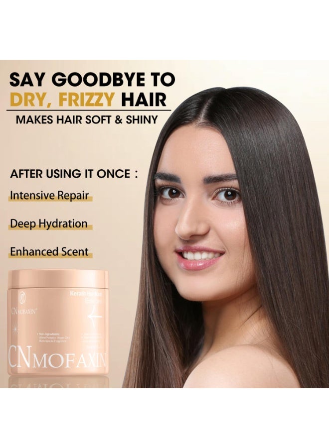 CNMOFAXIN Keratin Hair Mask  Deep Conditioner (500ml), Hydrating  Deep Conditioning Repair with Wheat Protein  Argan Oil for Dry, Damaged, or Color-Treated Hair, Anti-Frizz Hair Treatment - Image 2