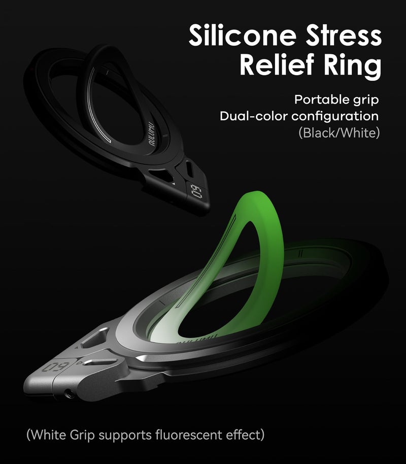Aulumu G09 MagSafe Ring Holder 360° Rotation Magnetic Phone Grip and Stand, N20 Dual-Sided Magnetic Mobile Phone Accessories for iPhone 17 16 15 14 13 Pro Max Samsung Android, Aluminium Alloy, Silver - Image 3