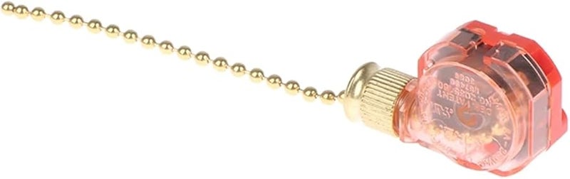 مجموعة سلسلة سحب مروحة سقف ذهبية 3 سرعات 4 أسلاك مع حبل لإكسسوارات الإضاءة DIY - Image 3