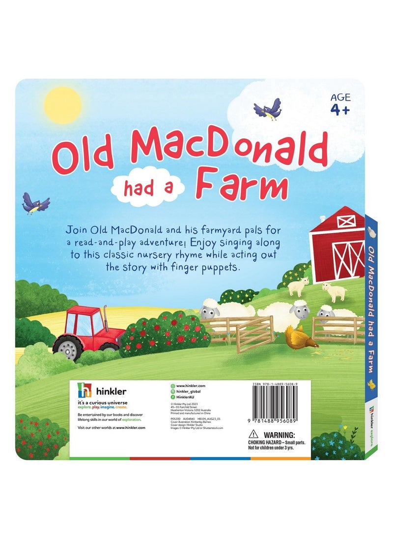 Hinkler كتاب دمى الأصابع هينكلر أول ماكدونالد لديه مزرعة يتضمن 10 صفحات مع رسومات لطيفة و 5 دمى أصابع من اللباد، كتاب أغاني حضانة ممتع للأطفال، سرد قصصي تعليمي - Image 5
