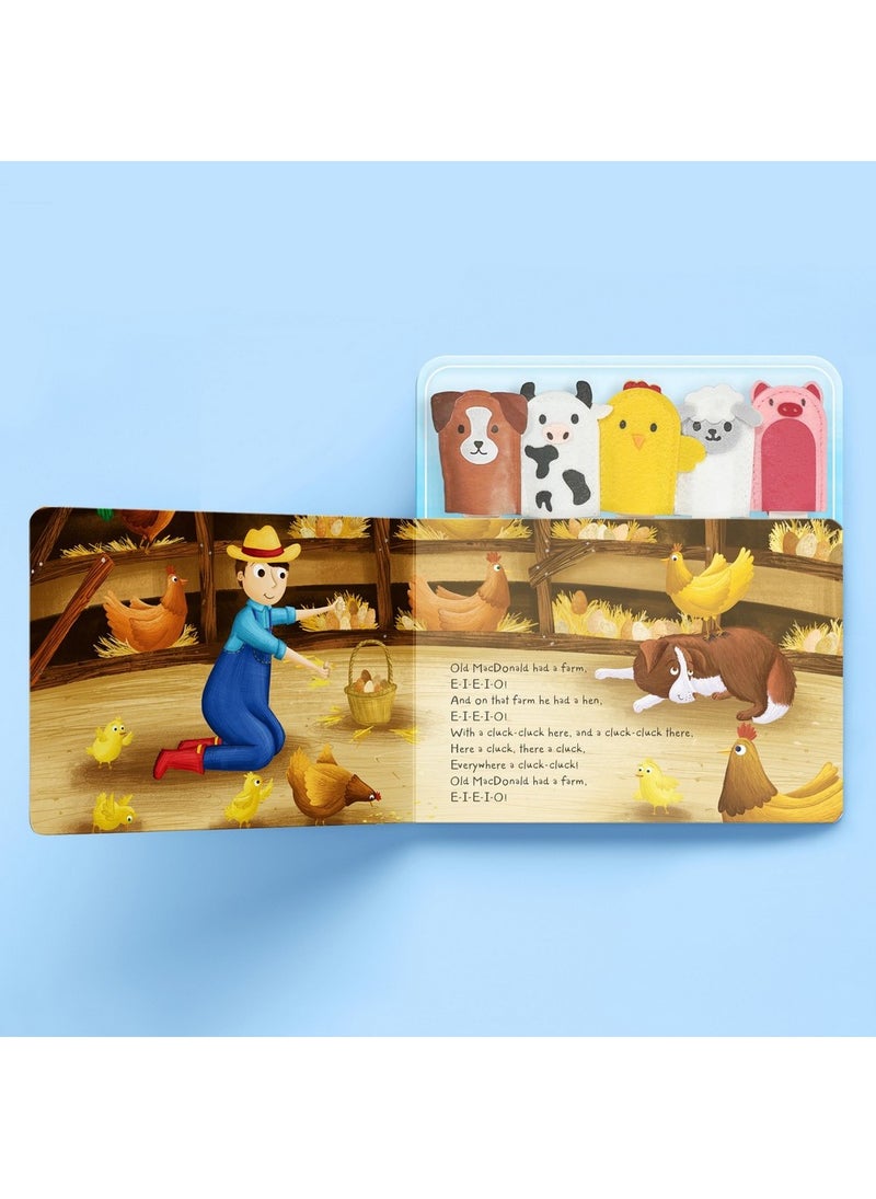 Hinkler كتاب دمى الأصابع هينكلر أول ماكدونالد لديه مزرعة يتضمن 10 صفحات مع رسومات لطيفة و 5 دمى أصابع من اللباد، كتاب أغاني حضانة ممتع للأطفال، سرد قصصي تعليمي - Image 3