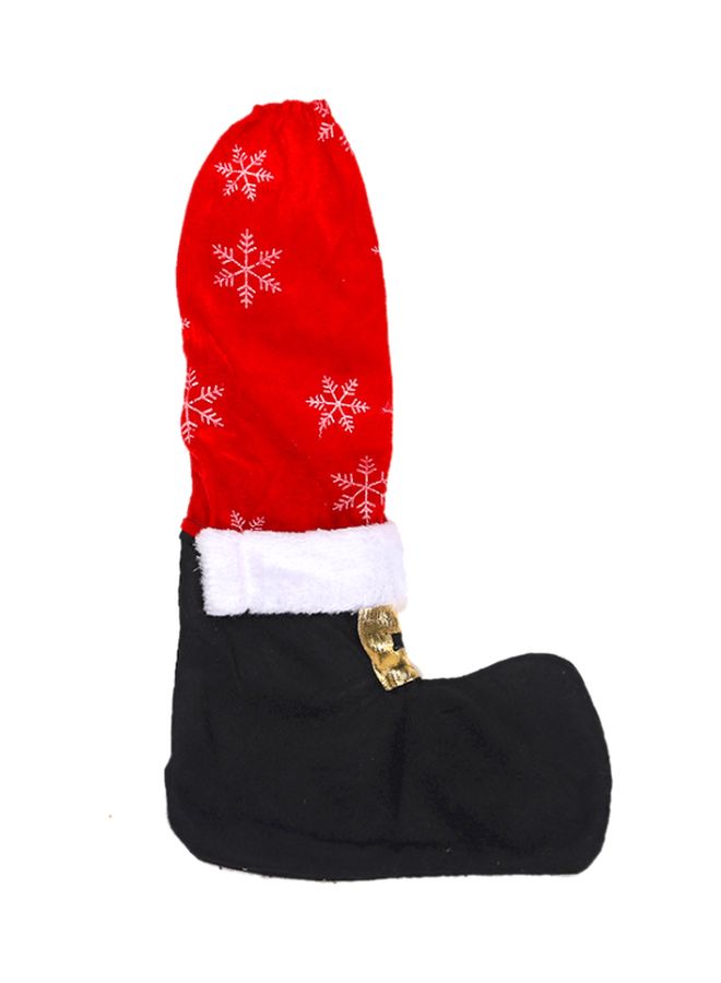 نيبمينينت Decorative Snowflake Printed Chair Foot Cover Red/Black 20x40cm - Image 1