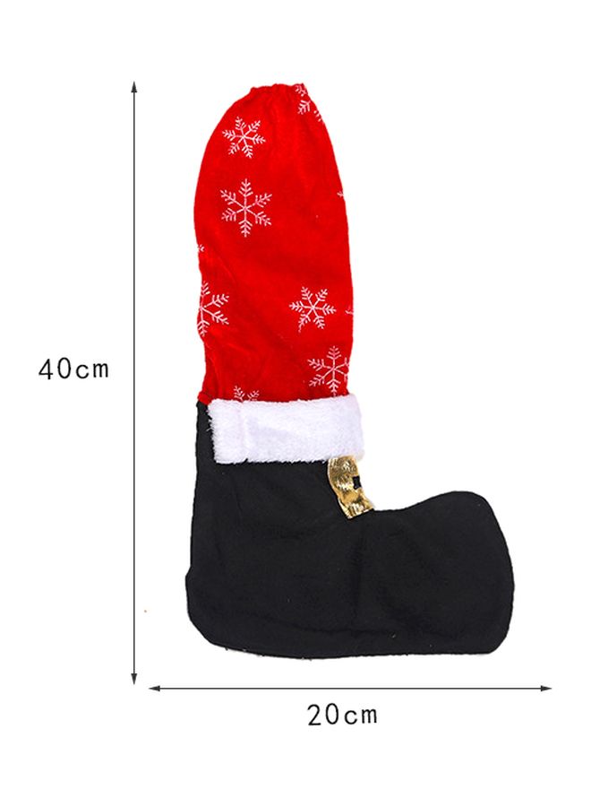 نيبمينينت Decorative Snowflake Printed Chair Foot Cover Red/Black 20x40cm - Image 4