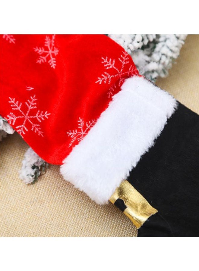 نيبمينينت Decorative Snowflake Printed Chair Foot Cover Red/Black 20x40cm - Image 3