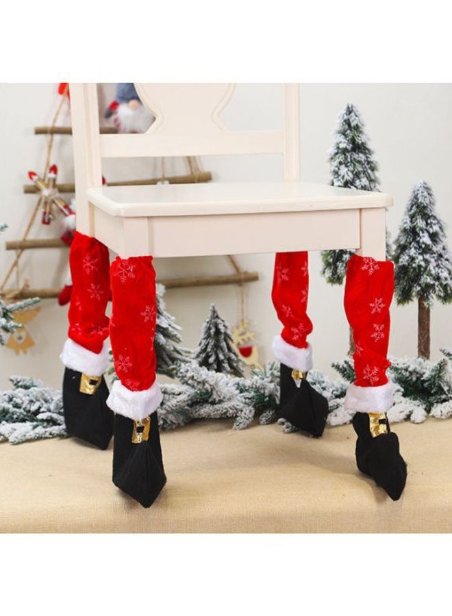 نيبمينينت Decorative Snowflake Printed Chair Foot Cover Red/Black 20x40cm - Image 2