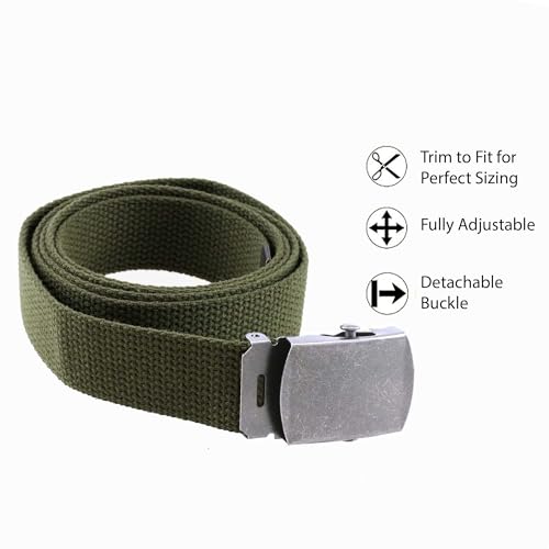 Thomas Bates Cargo Cotton Military Web Belt (Olive) - Image 3