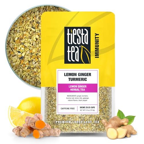 Tiesta Tea - Lemon Ginger Turmeric, Loose Leaf, Lemon Ginger Herbal Tea, Premium Blend, Non Caffeinated Herbal, Make Hot or Iced Brews Up to 25 Cups, 2.5 Ounce Resealable Pouch - Image 1