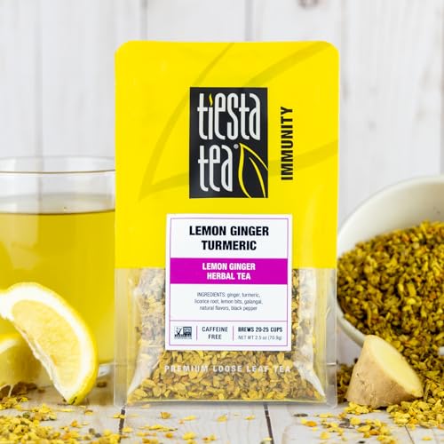 Tiesta Tea - Lemon Ginger Turmeric, Loose Leaf, Lemon Ginger Herbal Tea, Premium Blend, Non Caffeinated Herbal, Make Hot or Iced Brews Up to 25 Cups, 2.5 Ounce Resealable Pouch - Image 2