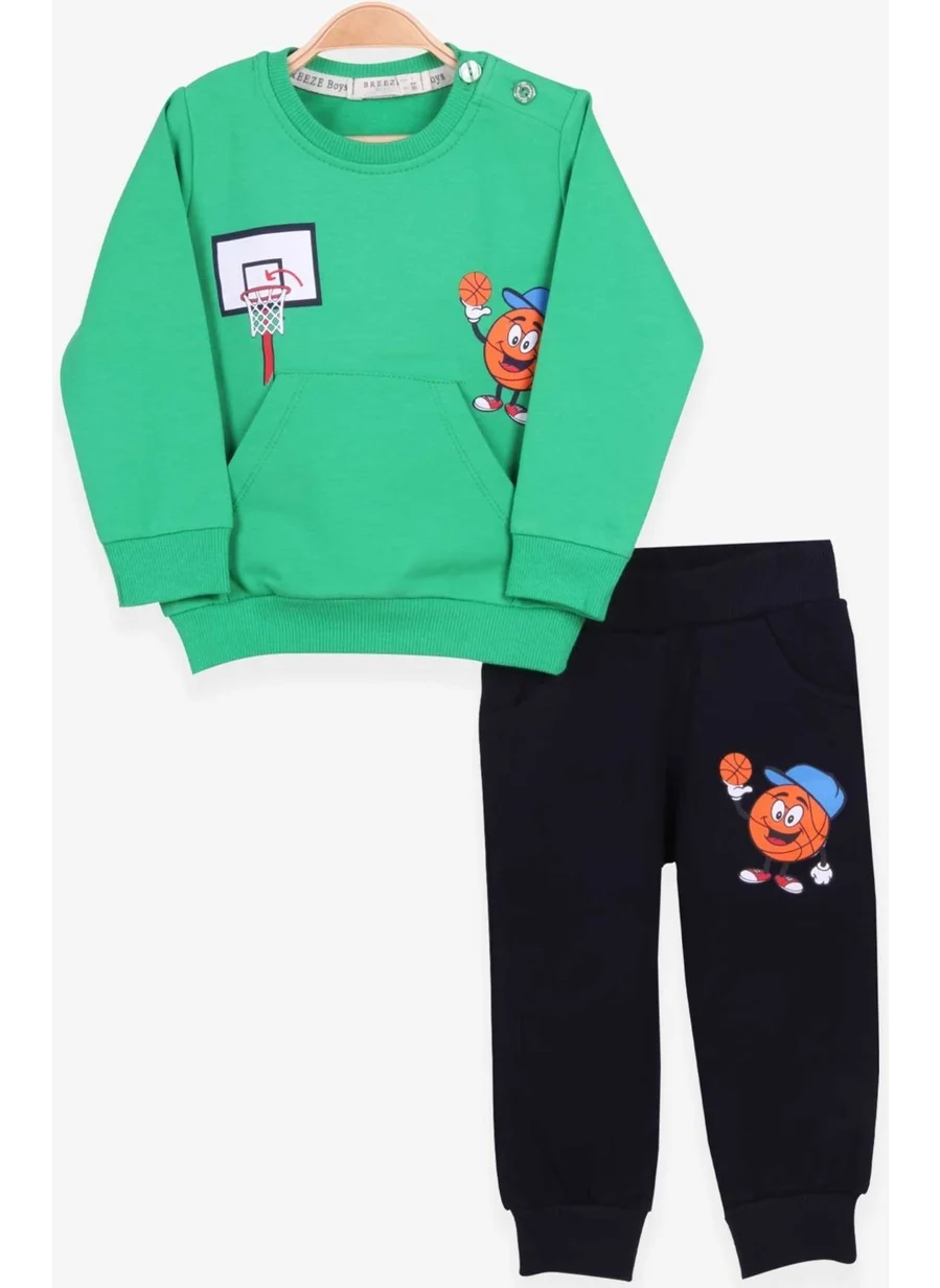 Breeze Baby Boy Tracksuit Set Printed Green (9 Months-3 Years)