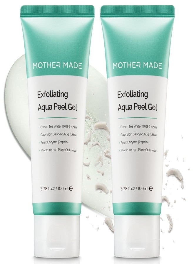 MOTHER MADE LHA Green Tea Exfoliating Aqua Peel Gel, Pore Care, Gentle Facial Exfoliator, Dead Skin Remover, Natural Cellulose for Peeling, Vegan, Korean Skincare, 2 Pack (100ml / 3.38 fl.oz - Image 1