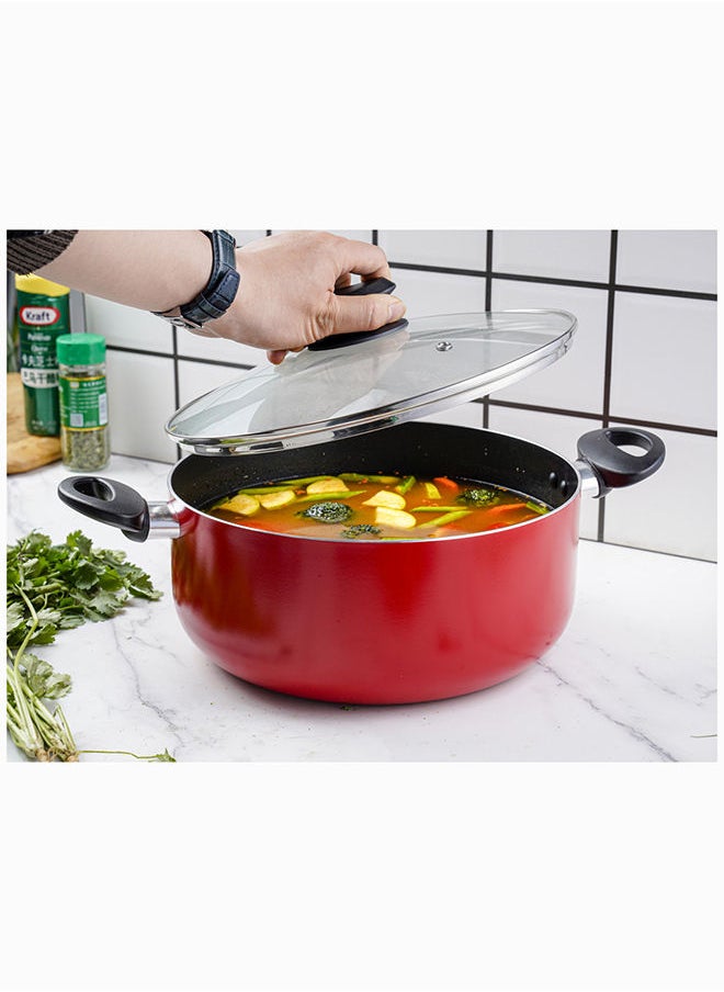 Betty Crocker Betty Crocker Non-Stick Casserole & Glass Lid 26Cm Red  - Image 5