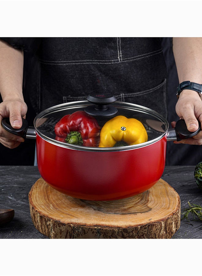 Betty Crocker Betty Crocker Non-Stick Casserole & Glass Lid 26Cm Red  - Image 4