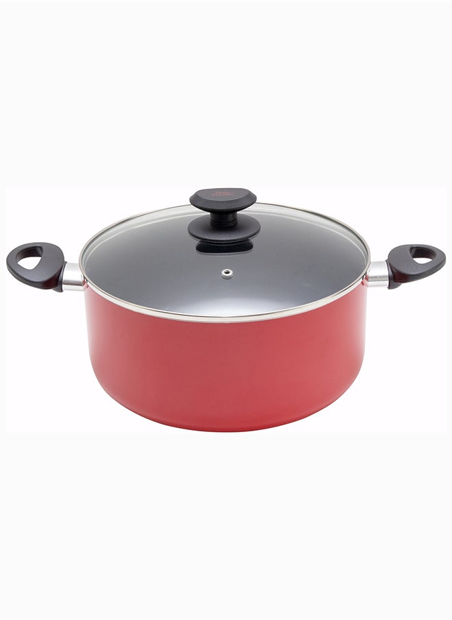 Betty Crocker Betty Crocker Non-Stick Casserole & Glass Lid 26Cm Red  - Image 1