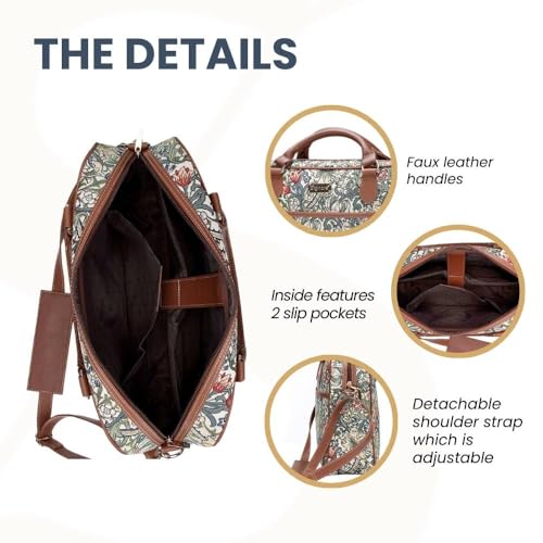 Signare Tapestry Laptop bag Computer Messenger bag Briefcase for Women with William Morris Design (CPU-GLILY) - Image 5