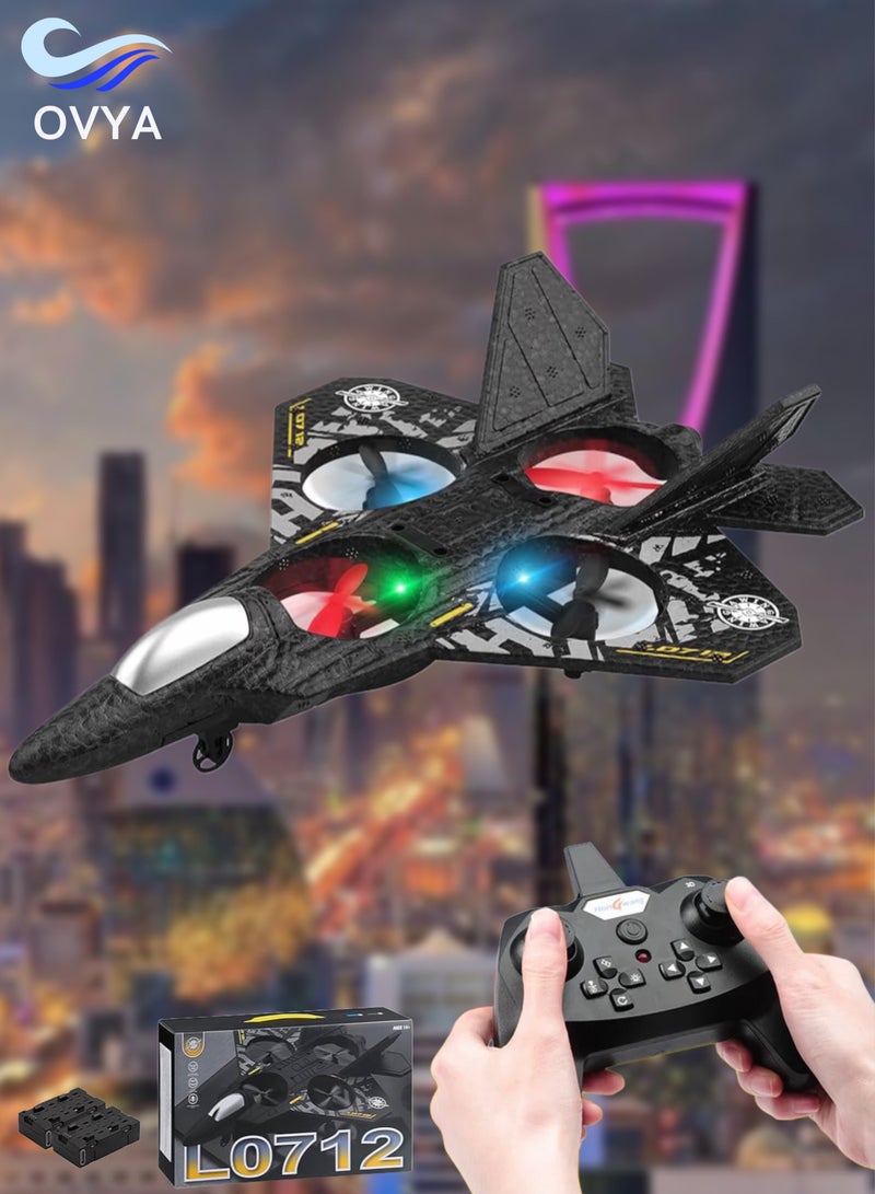 OVYA 2.4GHz Remote Control Airplane – Sturdy Design, Easy to Fly, 3D Stunts, Great for Kids and Adults, Fun Outdoor Activity, foam fighter jet Thunder With 2 Battery - Image 1