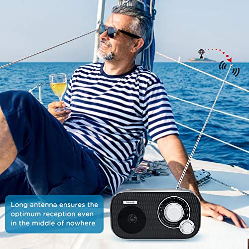 DreamSky AM FM Portable Radio Plug In Wall or Battery Operated for Home & Outdoor, Strong Reception & Sound, Large Dial Easy to Use, Transistor Antenna, Headphone Jack, Small Gifts for Seniors Elderly - Image 5