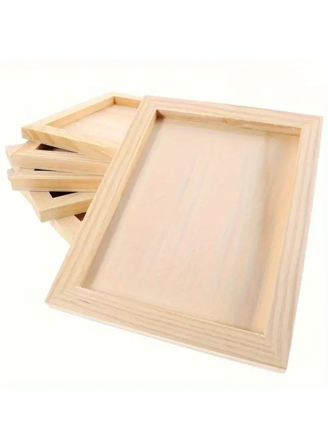 10 Pcs Natural Wood Rustic Picture Frames For 3D Painting Handmade Art Crafts - Image 1