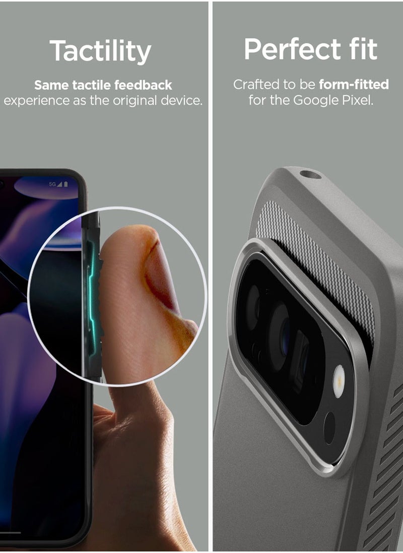 Rugged Armor Google Pixel 9 Pro XL Case Cover with Carbon Fiber Textures - Marble Gray