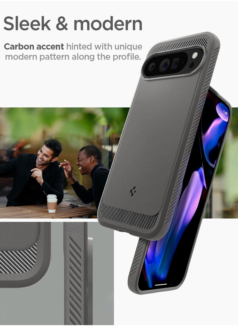 Spigen Rugged Armor Google Pixel 9 Pro XL Case Cover with Carbon Fiber Textures - Marble Gray  - Image 3