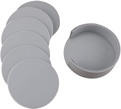 Thipoten Coasters for Drinks, Thipoten Leather Coasters with Holder, Protect Furniture from Damage(6PCS, Grey) - Image 2
