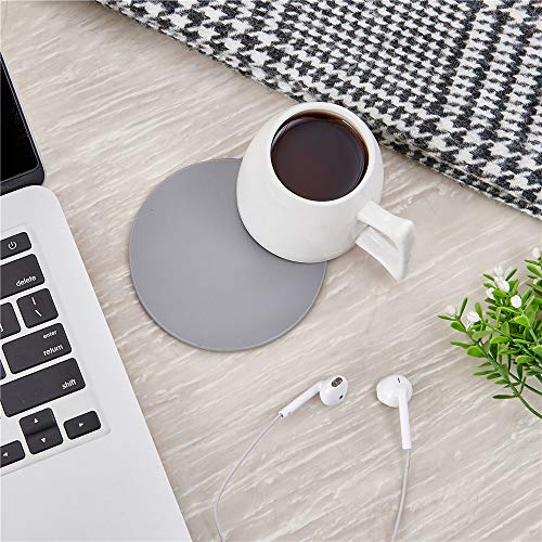 Thipoten Coasters for Drinks, Thipoten Leather Coasters with Holder, Protect Furniture from Damage(6PCS, Grey) - Image 3