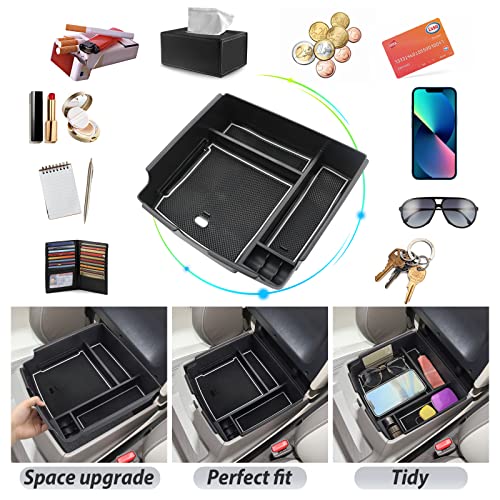 SKTU Compatible with 2022-2025 2026 Kia Carnival Center Console Organizer 2024 2025 2026 Carnival Accessories Console Tray 2024 2025 2026 Carnival Console Organizer with Coin and USB Hole (White) - Image 2