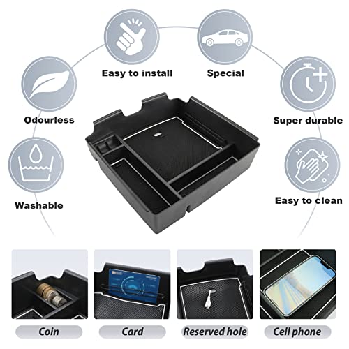 SKTU Compatible with 2022-2025 2026 Kia Carnival Center Console Organizer 2024 2025 2026 Carnival Accessories Console Tray 2024 2025 2026 Carnival Console Organizer with Coin and USB Hole (White) - Image 5