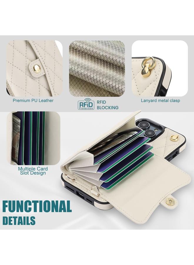 زبون جراب هاتف iPhone 13 Pro Max Crossbody Rhombic Horizontal Wallet Leather - Image 5