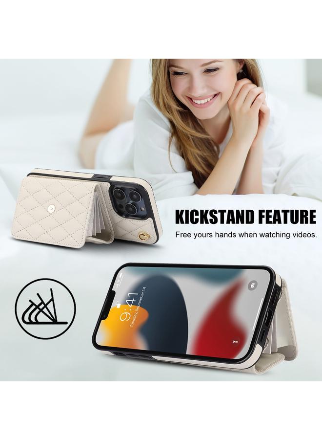 زبون جراب هاتف iPhone 13 Pro Max Crossbody Rhombic Horizontal Wallet Leather - Image 3