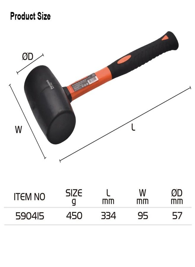 Harden 16oz. Rubber Mallet w/Fiberglass Handle - Image 2