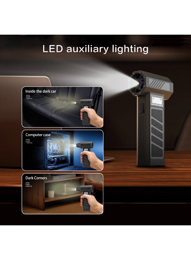 SYXUMLKLS نفاث هواء كهربائي لاسلكي - 130000 دورة في الدقيقة، مروحة صغيرة قابلة للتعديل بثلاث سرعات، شحن سريع، مناسبة لإزالة الغبار من الكمبيوترات، لوحات المفاتيح، المنازل، السيارات، وفي الهواء الطلق - Image 5