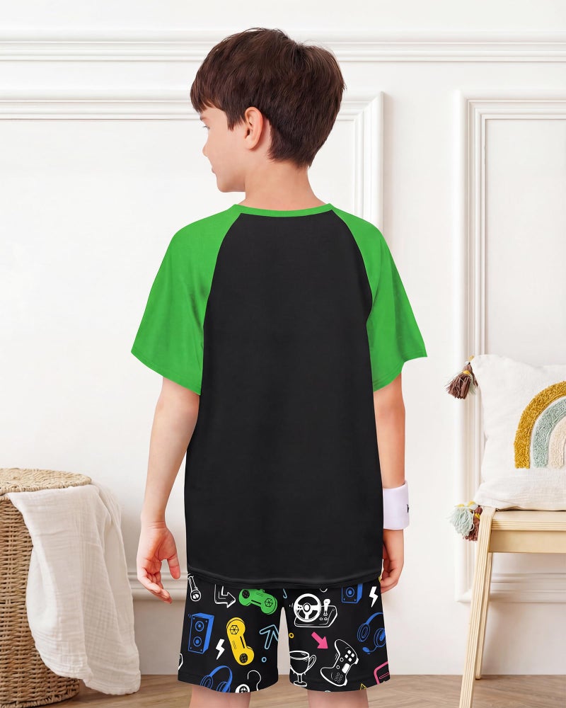 PASHOP Boys Pajama Little Boys Summer Pajamas 2 Piece Short Sleeve Top and Shorts Sets Gamer Kids Pjs Sleepwears Size 7-8 - Image 3