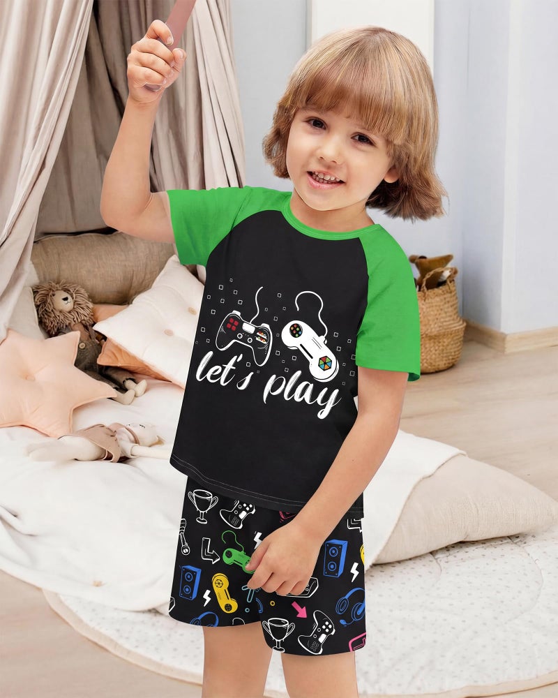PASHOP Boys Pajama Little Boys Summer Pajamas 2 Piece Short Sleeve Top and Shorts Sets Gamer Kids Pjs Sleepwears Size 7-8 - Image 5