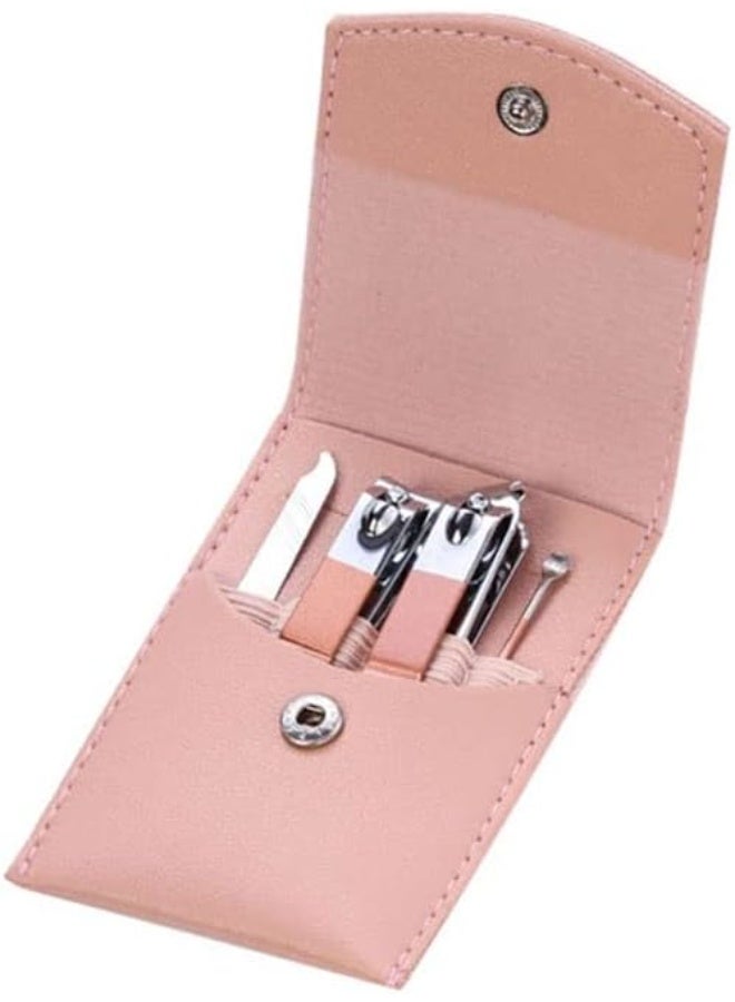 Care Me 4-in-1 Multifunctional Manicure Kit with Stainless Steel Nail Clippers, Ear Pick, Nail File, Foldable Storage Bag, Portable Personal Grooming Accessories for Women - Image 1