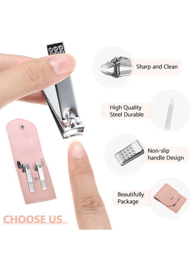 Care Me 4-in-1 Multifunctional Manicure Kit with Stainless Steel Nail Clippers, Ear Pick, Nail File, Foldable Storage Bag, Portable Personal Grooming Accessories for Women - Image 5