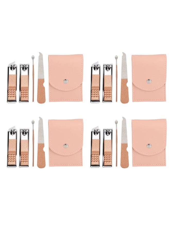 Care Me 4-in-1 Multifunctional Manicure Kit with Stainless Steel Nail Clippers, Ear Pick, Nail File, Foldable Storage Bag, Portable Personal Grooming Accessories for Women - Image 3