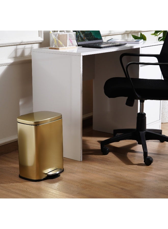 Pan Home Primo Fingerprint Resistant Metal Pedal Bin 28.6X26X38Cm 12L - Gold - Image 5