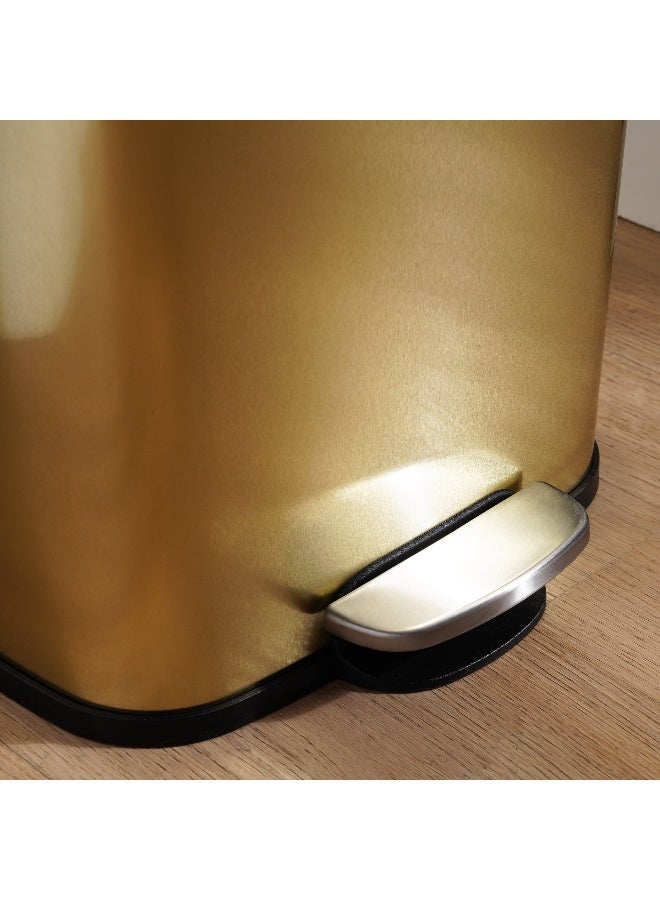 Pan Home Primo Fingerprint Resistant Metal Pedal Bin 28.6X26X38Cm 12L - Gold - Image 3