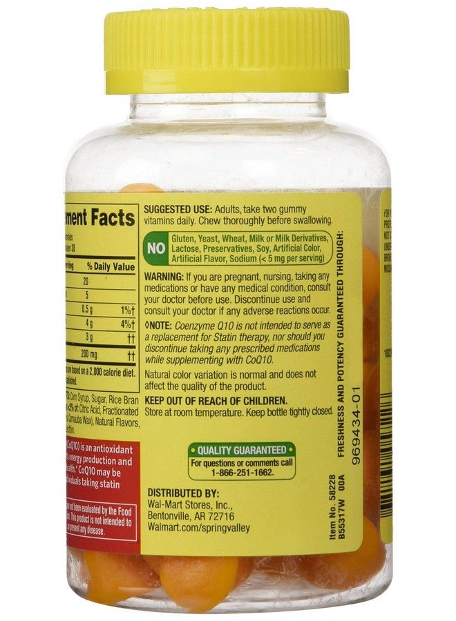 SPRING VALLEY مكمل غذائي للبالغين من سبرينغ فالي، جوميز كيو 10، 60 حبة - Image 2