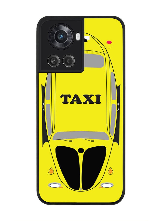 Stylizedd Rugged Black edge case for OnePlus 10R 5G/OnePlus Ace 5G Slim fit Soft Case Flexible Rubber Edges Anti Drop TPU Gel Thin Cover - Yellow Taxi - Image 1