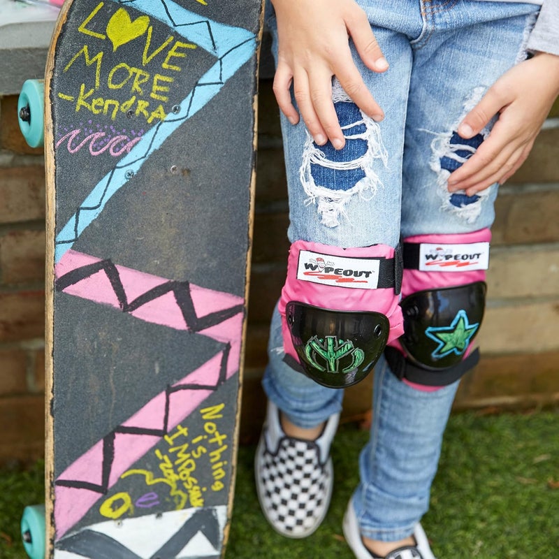 Wipeout Dry Erase Kids’ Pad Set with Knee Pads, Elbow Pads, and Wristguards - Neon Zest - Image 2