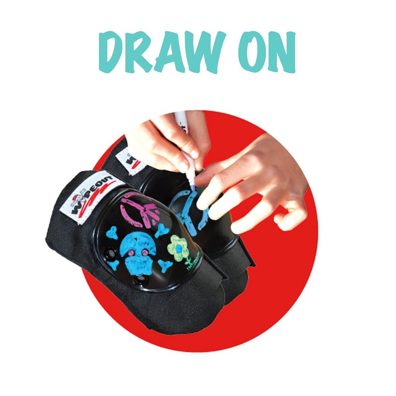 Wipeout Dry Erase Kids’ Pad Set with Knee Pads, Elbow Pads, and Wristguards - Neon Zest - Image 3
