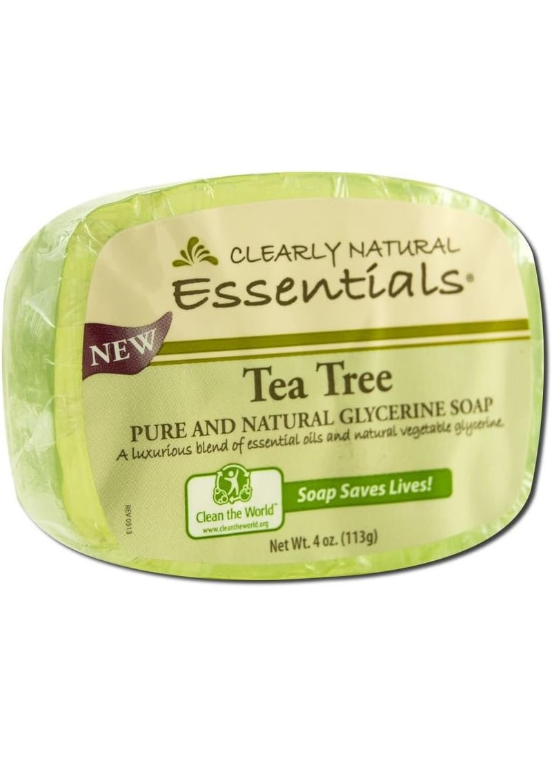 Clearly Natural - Clearly Natural Essentials Pure Glycerin Soap Bar Tea Tree 4 Ounce - Image 1