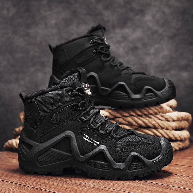 Dropshipping Outdoor Hiking Shoes For Men, New Wear-Resistant, Non-Slip And Velvet Hiking Shoes For Boys, Leisure Sports - Image 4