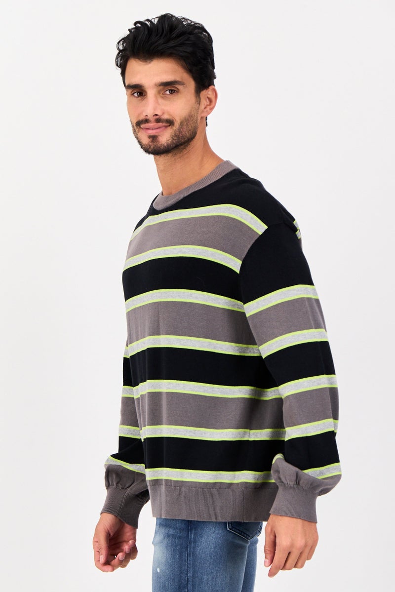 Selected Homme Men Crew Neck Stripe Sweater, Multicolor - Image 2