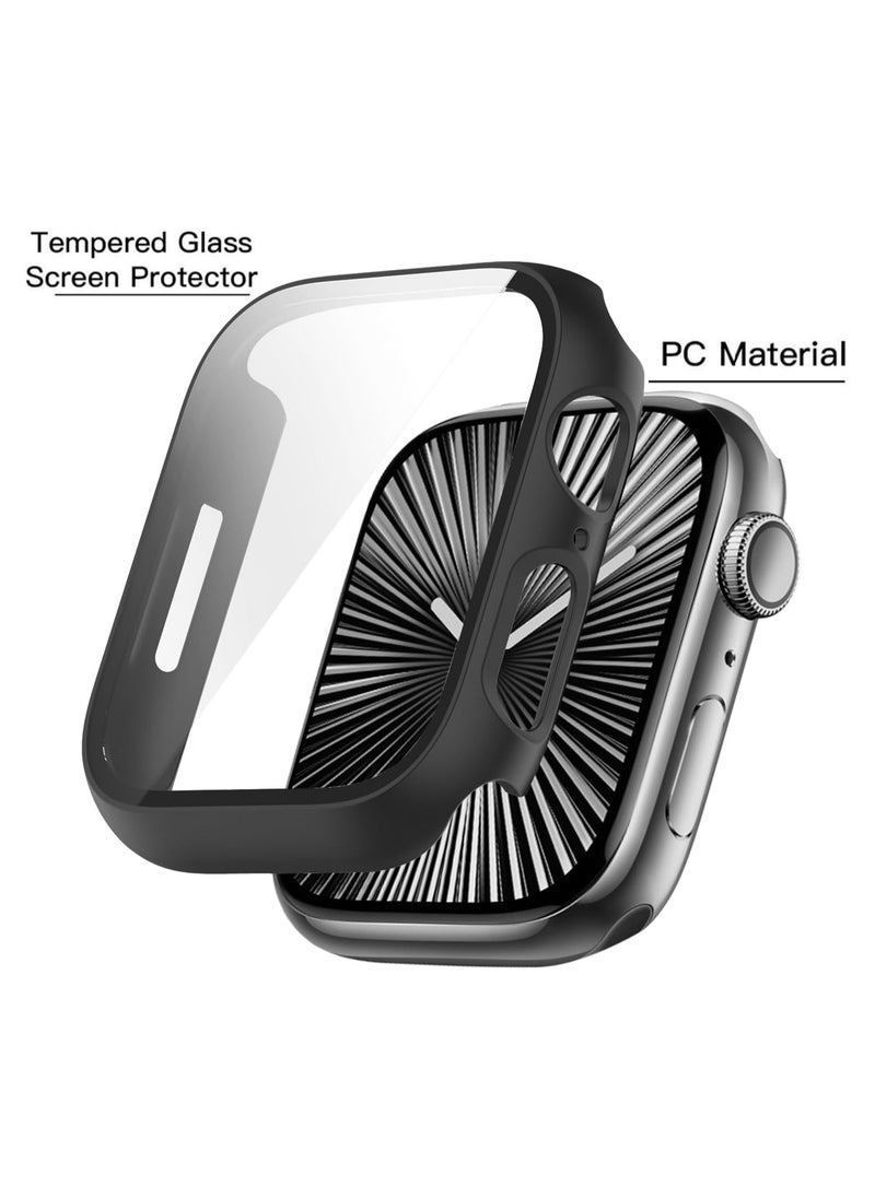 JAJEEK 🖤 (3 Pack) Case for Apple Watch Series 10 (46mm) – Built-in Thin HD Tempered Glass Screen Protector, Full Coverage Overall Protective Cover, Scratch-Resistant, Anti-Fingerprint, Easy Installation – Compatible with iWatch S10 2024 (Black) - Image 3