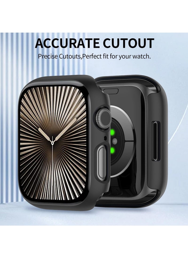 JAJEEK 🖤 (3 Pack) Case for Apple Watch Series 10 (46mm) – Built-in Thin HD Tempered Glass Screen Protector, Full Coverage Overall Protective Cover, Scratch-Resistant, Anti-Fingerprint, Easy Installation – Compatible with iWatch S10 2024 (Black) - Image 4