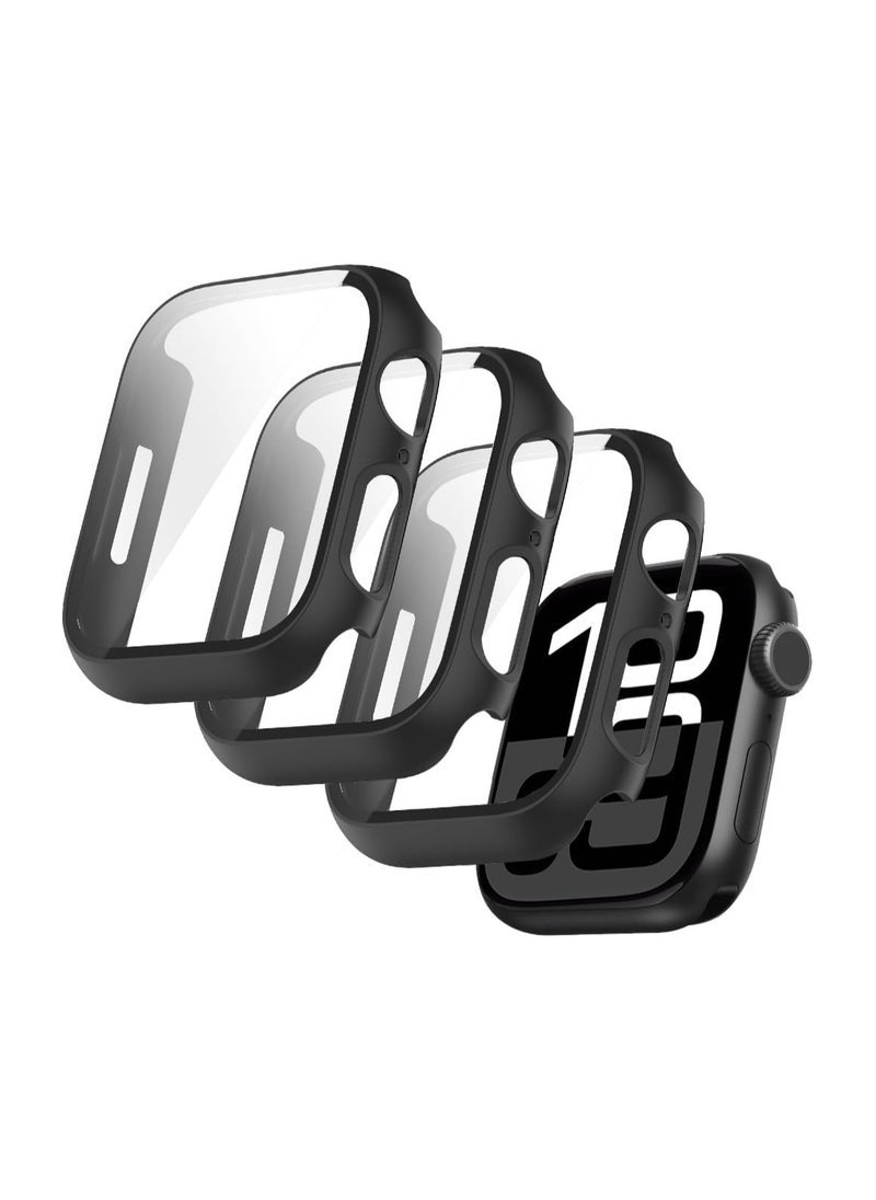 JAJEEK 🖤 (3 Pack) Case for Apple Watch Series 10 (46mm) – Built-in Thin HD Tempered Glass Screen Protector, Full Coverage Overall Protective Cover, Scratch-Resistant, Anti-Fingerprint, Easy Installation – Compatible with iWatch S10 2024 (Black) - Image 1